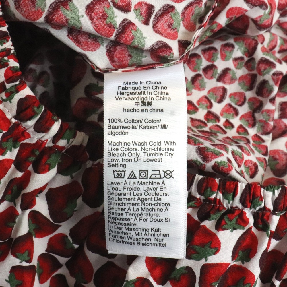 J. Crew Cinched-Waist Cropped Top in Strawberry Swirl Cotton Poplin XXS Print - Picture 8 of 9